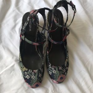 Indigo Road Floral Tapestry Strappy Heels